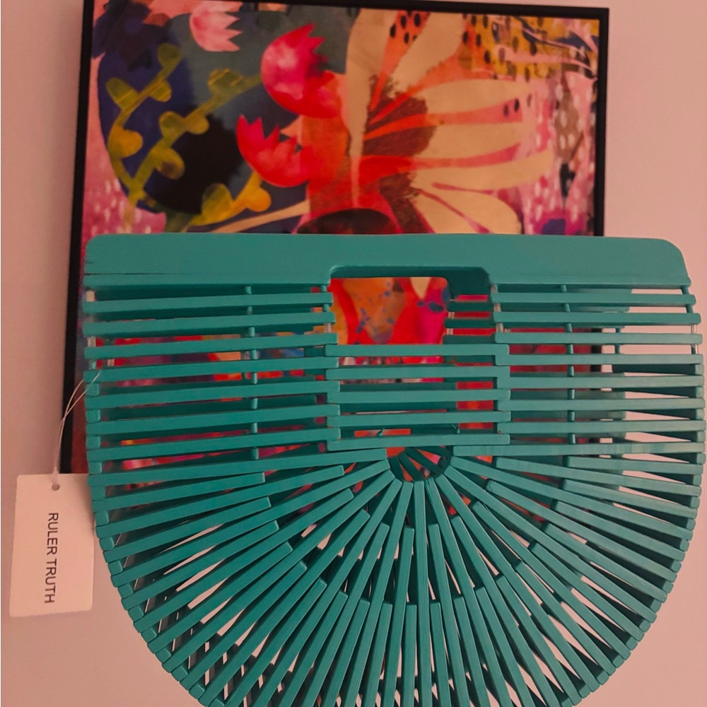 Teal Bamboo Ruler Truth Handbag
